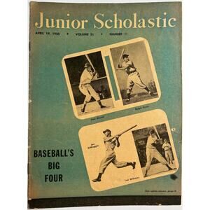1950 Junior Scholastic Magazine Musial Ted Williams DiMaggio Baseball MLB HOF